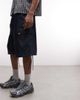 Collusion COLLUSION chambray cargo shorts in rinse wash-Navy - 4
