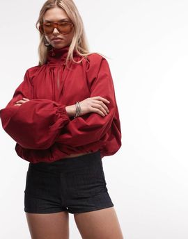 Collusion COLLUSION chambray micro shorts in rinse wash-Navy