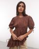 Collusion COLLUSION channel detail blouse in chocolate-Brown - 1