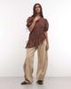 Collusion COLLUSION channel detail blouse in chocolate-Brown - 2
