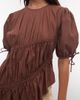 Collusion COLLUSION channel detail blouse in chocolate-Brown - 3