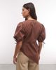 Collusion COLLUSION channel detail blouse in chocolate-Brown - 4