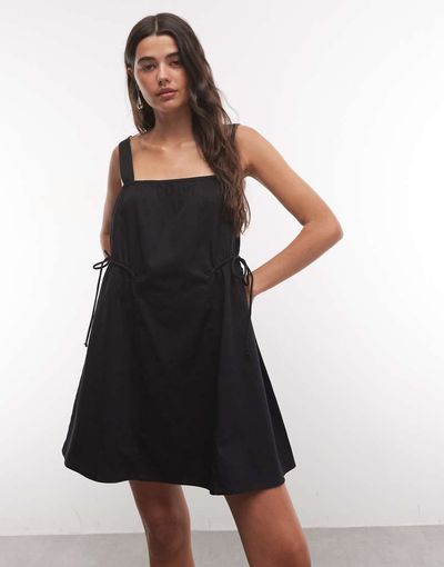 Collusion COLLUSION channel detail mini dress in black