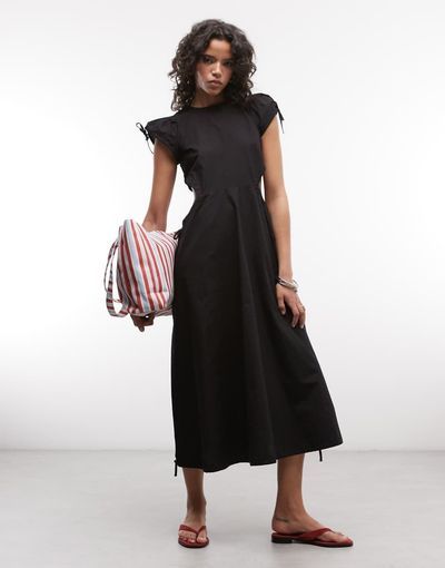 Collusion COLLUSION channel detailing cut out maxi dress in black