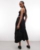 Collusion COLLUSION channeled midaxi skirt in black - 3