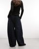 Collusion COLLUSION check balloon trouser in navy - 3