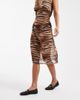 Collusion COLLUSION chiffon knee length skirt in animal print-Neutral - 3