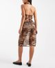 Collusion COLLUSION chiffon knee length skirt in animal print-Neutral - 4