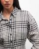Collusion COLLUSION cinched waist long sleeve shirt in beige and black check - 3