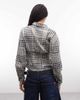 Collusion COLLUSION cinched waist long sleeve shirt in beige and black check - 4