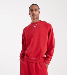 Collusion COLLUSION Circular Design Collection heavyweight boxy sweatshirt in washed red