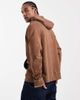 Collusion COLLUSION Circular Design Collection Unisex heavyweight boxy zip up hoodie in washed brown - 3