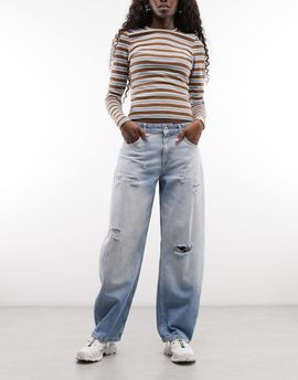 Collusion COLLUSION cocoon jeans in distressed wash-Blue