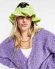 Collusion COLLUSION crochet bucket hat with flower design in lime-Green - 1