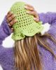 Collusion COLLUSION crochet bucket hat with flower design in lime-Green - 2