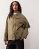 Collusion COLLUSION cropped bow tie trench jacket in khaki-Green - 3