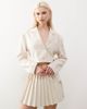 Collusion COLLUSION cropped tie back woven blazer in stone-Neutral - 1