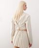 Collusion COLLUSION cropped tie back woven blazer in stone-Neutral - 3