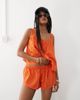 Collusion COLLUSION crotchet woven beach shorts in orange - 2