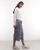 Collusion COLLUSION denim baggy track shorts in mid blue wash - 1