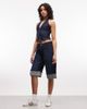 Collusion COLLUSION denim halterneck top in rinsewash - part of a set-Navy - 2