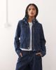 Collusion COLLUSION denim hooded argyle print jacket in rinse wash-Navy - 1