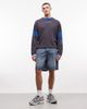 Collusion COLLUSION denim mid rise shorts in mid blue - 2