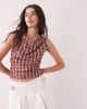 Collusion COLLUSION denim mini kilt skirt in ecru-Neutral - 1