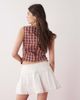 Collusion COLLUSION denim mini kilt skirt in ecru-Neutral - 4