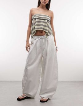 Collusion Collusion denim pull on balloon jeans in white