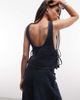 Collusion COLLUSION denim tie side top in grunge dark blue wash - part of a set-Navy - 4