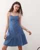 Collusion COLLUSION denim tie up backless mini dress in blue - 4