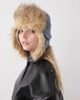 Collusion COLLUSION denim vintage trapper hat with faux fur trim in mid wash blue - 2