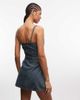 Collusion COLLUSION denim wrap dress in mid wash-Blue - 3
