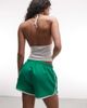 Collusion COLLUSION dolphin hem runner shorts in green - 4