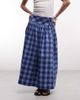 Collusion COLLUSION drop waist maxi skirt in blue plaid - 2