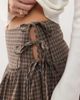Collusion COLLUSION dropped waist printed maxi skirt in gray plaid - 4