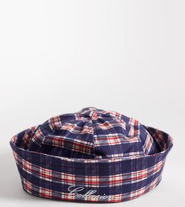 Collusion COLLUSION embroidered sailor cap in multi plaid