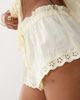 Collusion COLLUSION eyelet trim running shorts in buttermilk - part of a set-Yellow - 2