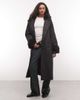 Collusion COLLUSION faux fur hooded trench coat in black - 2