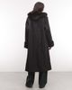 Collusion COLLUSION faux fur hooded trench coat in black - 3