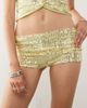 Collusion COLLUSION festival sequin foldover micro shorts in yellow - part of a set-Silver - 3