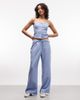 Collusion COLLUSION fit and flare pants in blue pinstripes - part of a set - 1