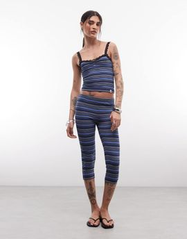 Collusion COLLUSION fitted capris in blue striped print - part of a set