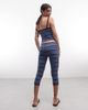 Collusion COLLUSION fitted capris in blue striped print - part of a set - 4