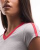 Collusion COLLUSION fitted contrast v-neck t-shirt in heather gray - 2