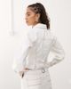 Collusion COLLUSION fitted denim jacket in ecru-Neutral - 4