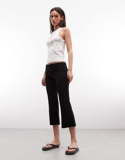 Collusion COLLUSION flared capri leggings in black