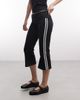 Collusion COLLUSION flared capri leggings in black with sporty stripe - 2