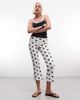 Collusion COLLUSION flared fold-over capri in white polka dot - 2